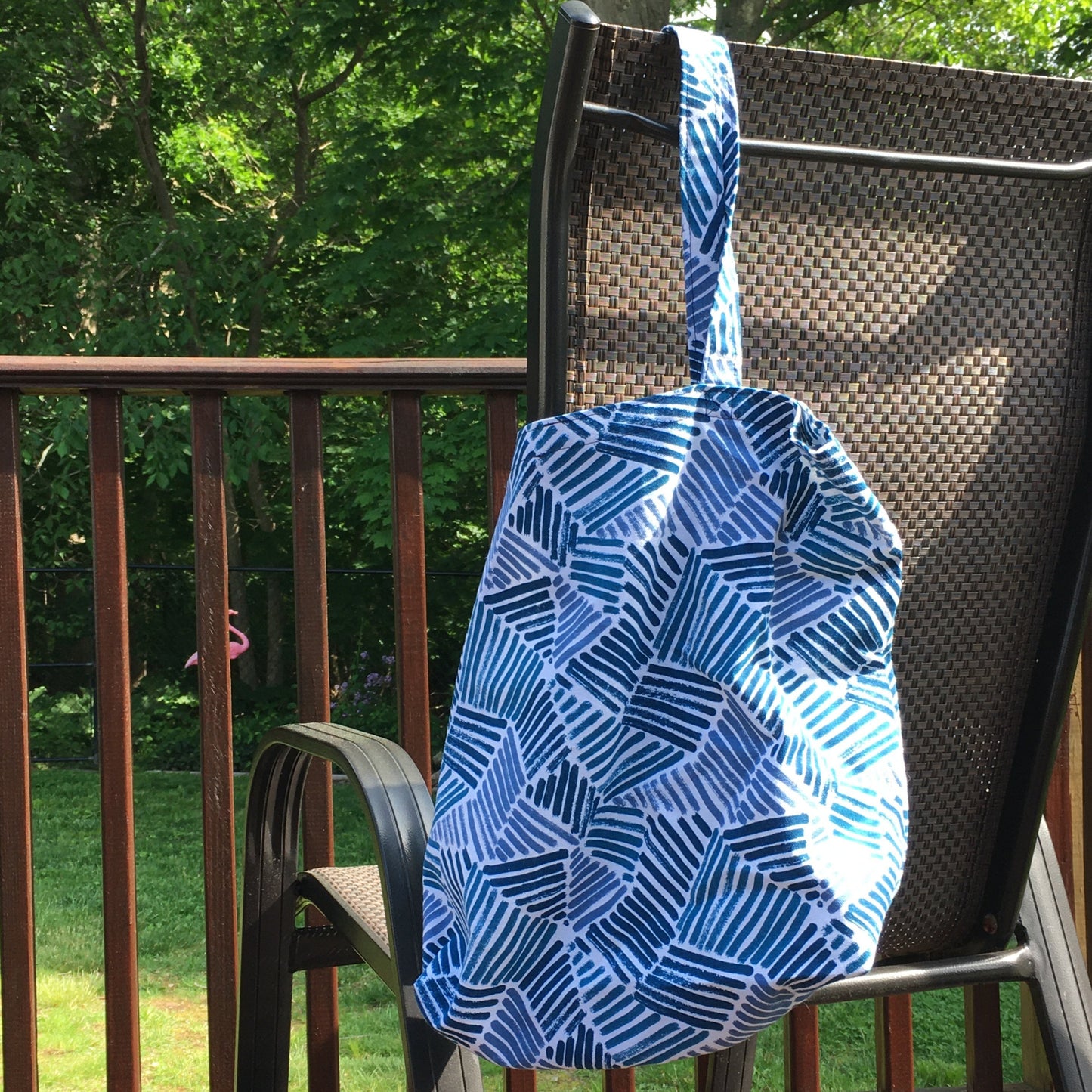 Canvas Tote Bag - Geometric Indigo