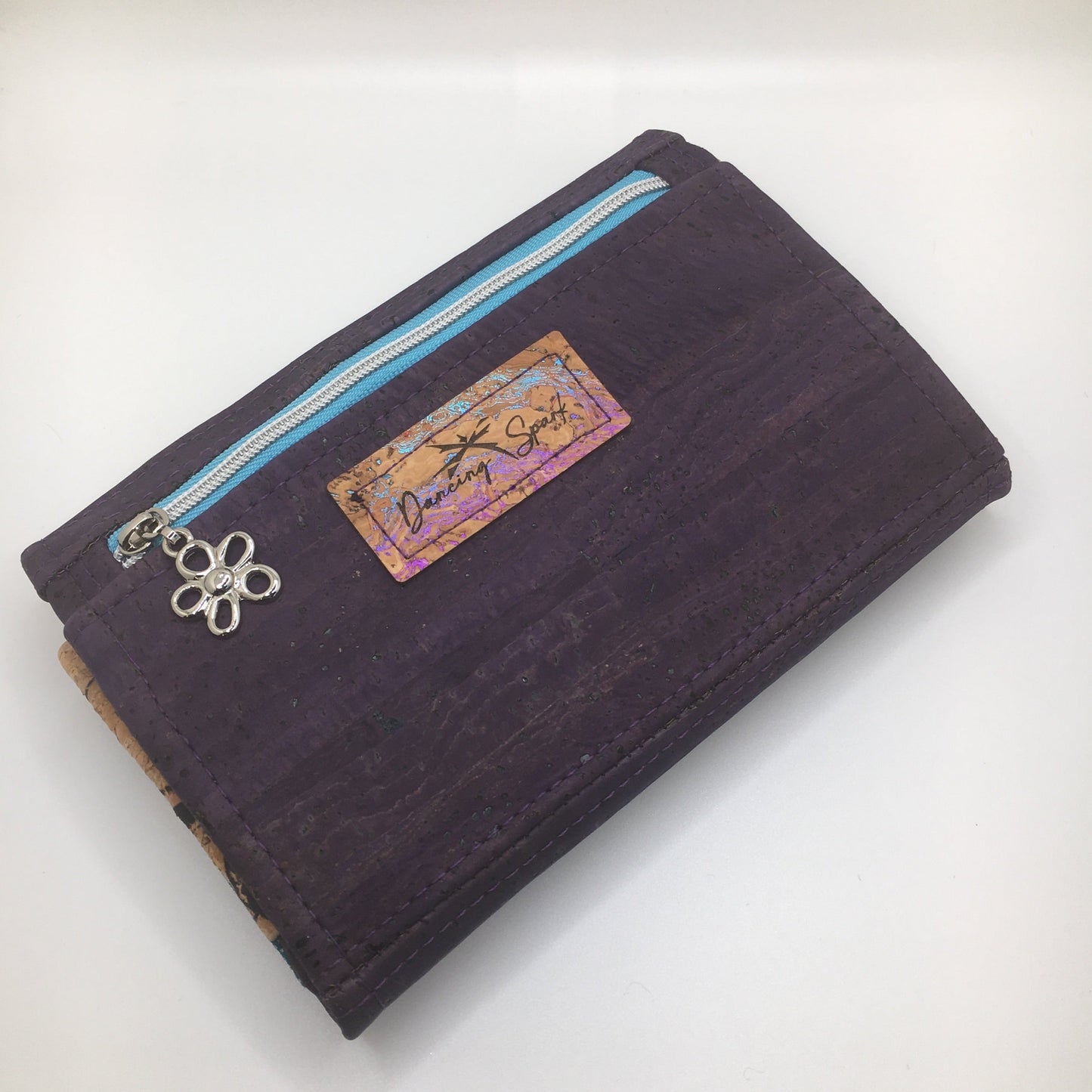 Libra Wallet - Cork: Butterfly Garden and Eggplant