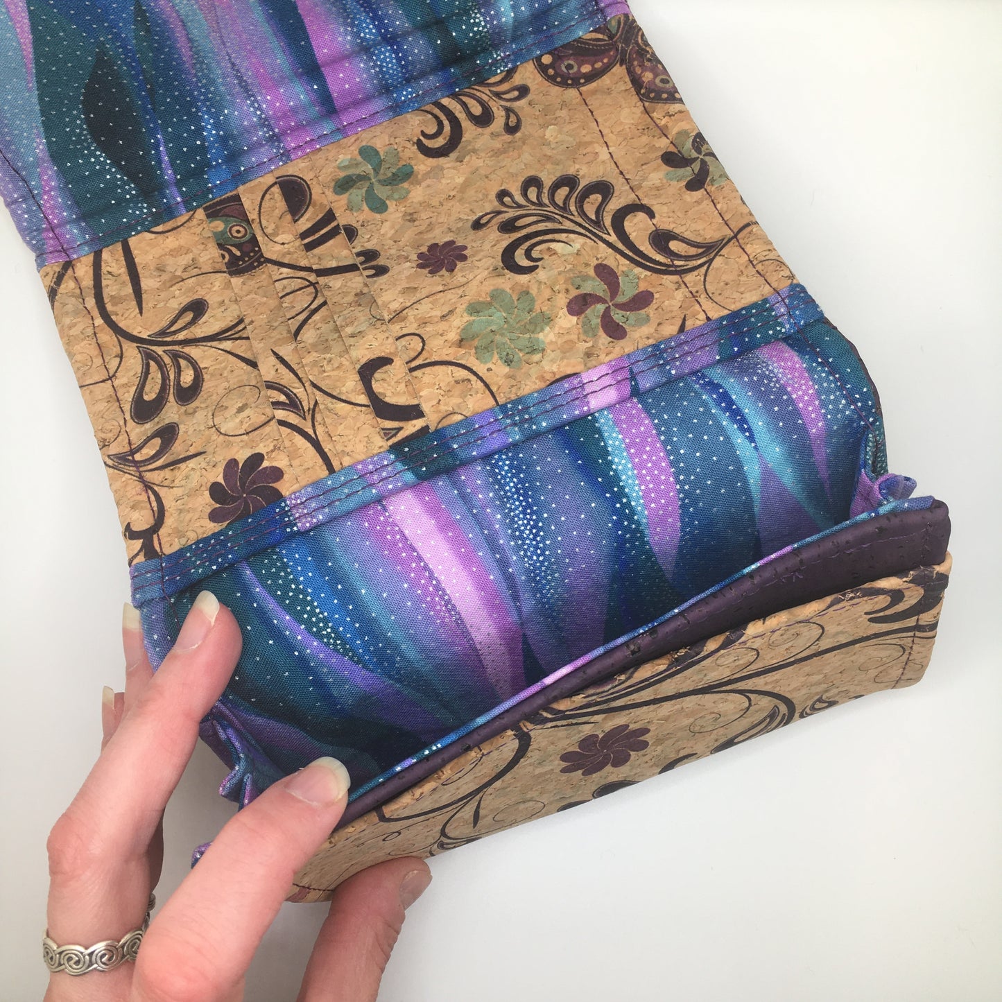 Libra Wallet - Cork: Butterfly Garden and Eggplant