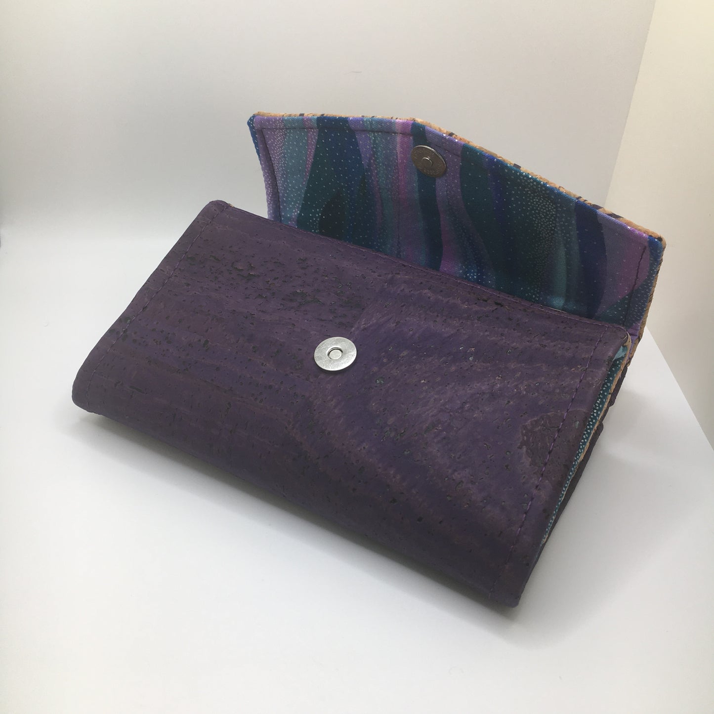 Libra Wallet - Cork: Butterfly Garden and Eggplant